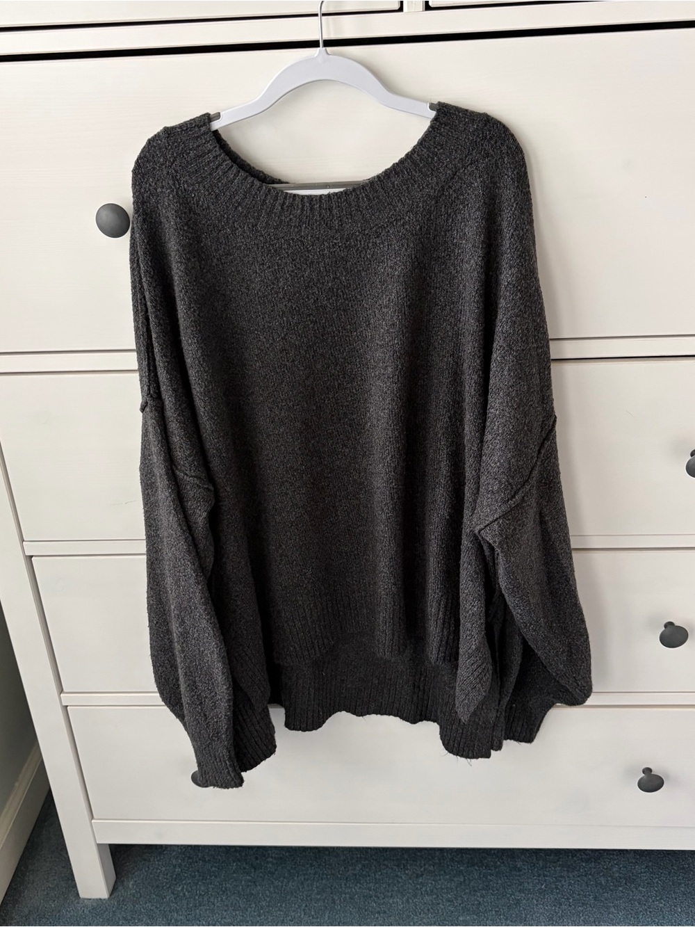 American Eagle Outfitters Charcoal Oversized Crewneck Sweater